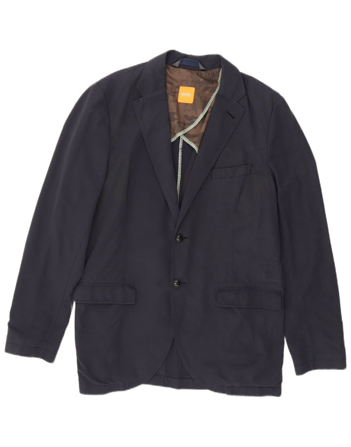 Hugo Boss Herren-Blazer mit 2 Knöpfen, EU 54, 2XL, marineblaue Baumwolle