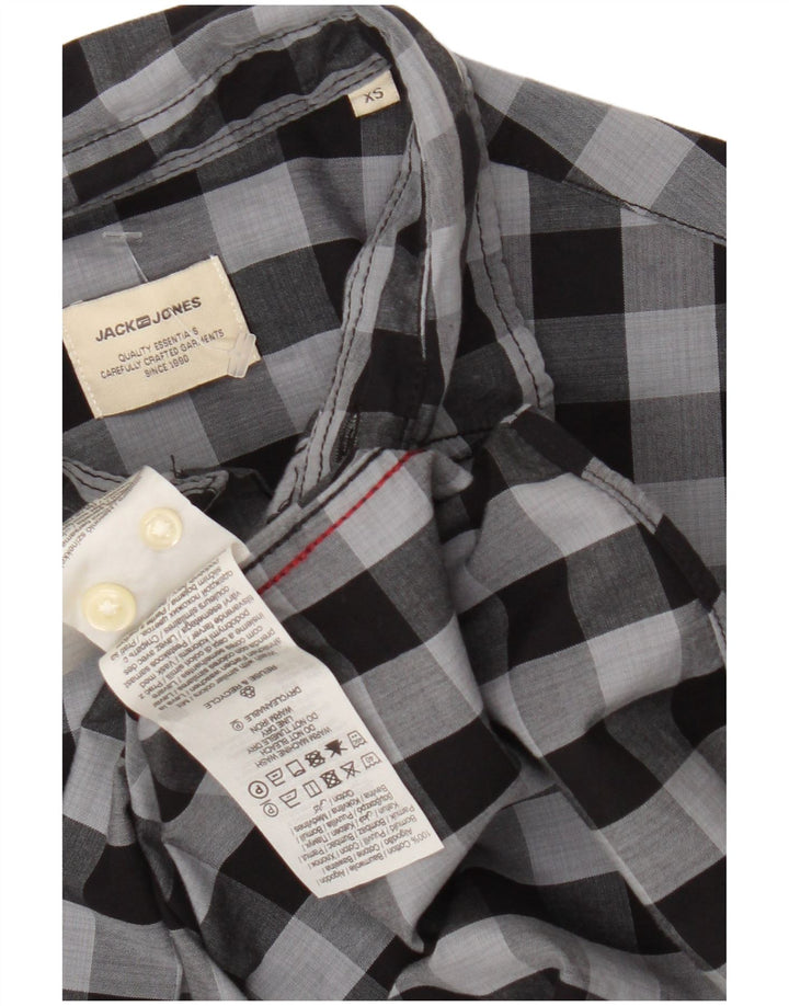Jack & Jones Herrenhemd XS Grau Gingham Baumwolle