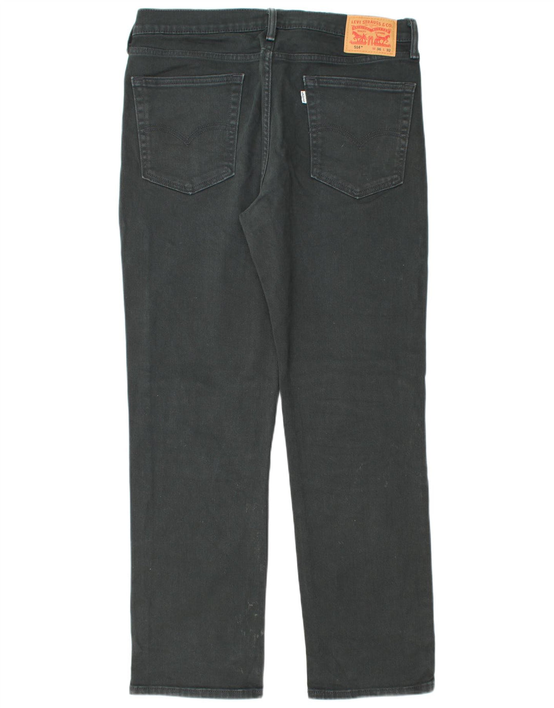 LEVI'S Herren 514 Straight Jeans W36 L32 Schwarze Baumwolle