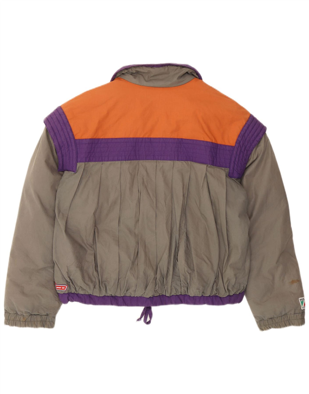 Colmar Damen-Skijacke IT 44 Mittelgrauer Colourblock-Baumwoll-Retro