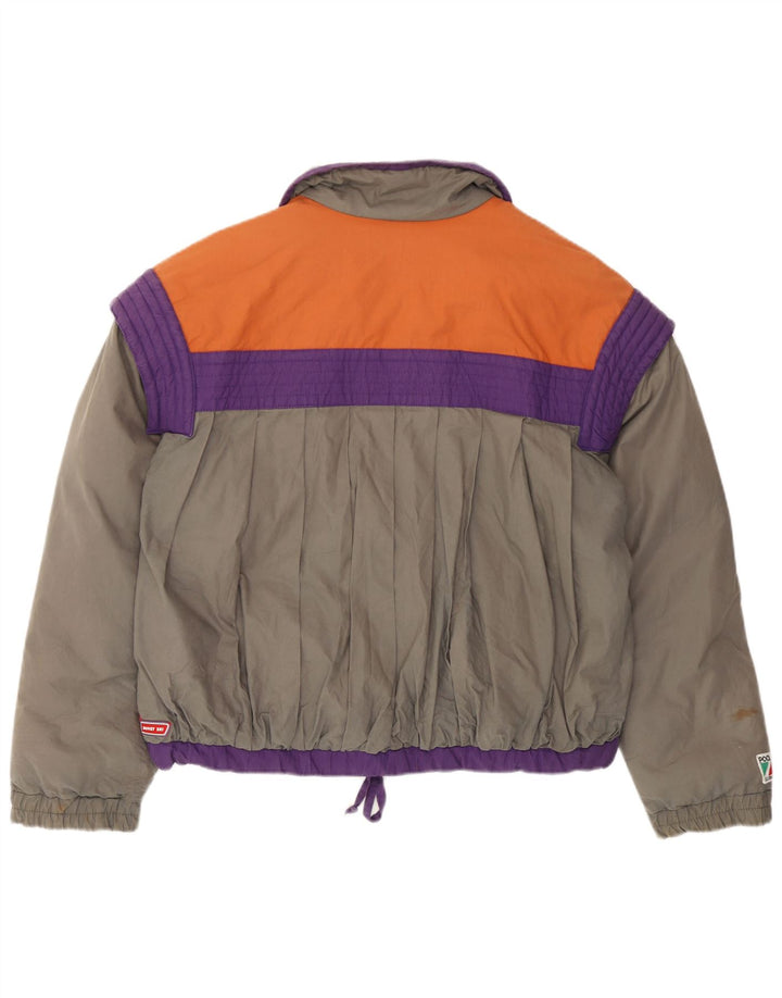 Colmar Damen-Skijacke IT 44 Mittelgrauer Colourblock-Baumwoll-Retro