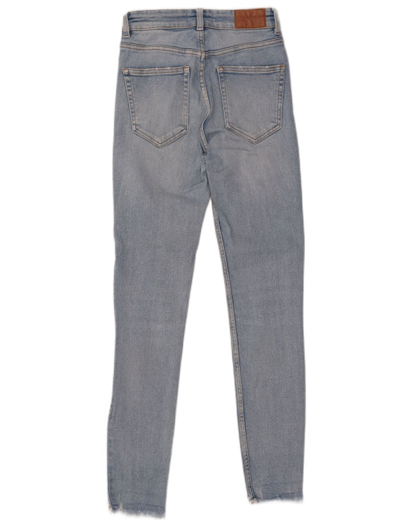 ZARA Damen Distressed Skinny Jeans EU 36 XS W26 L26 Blau