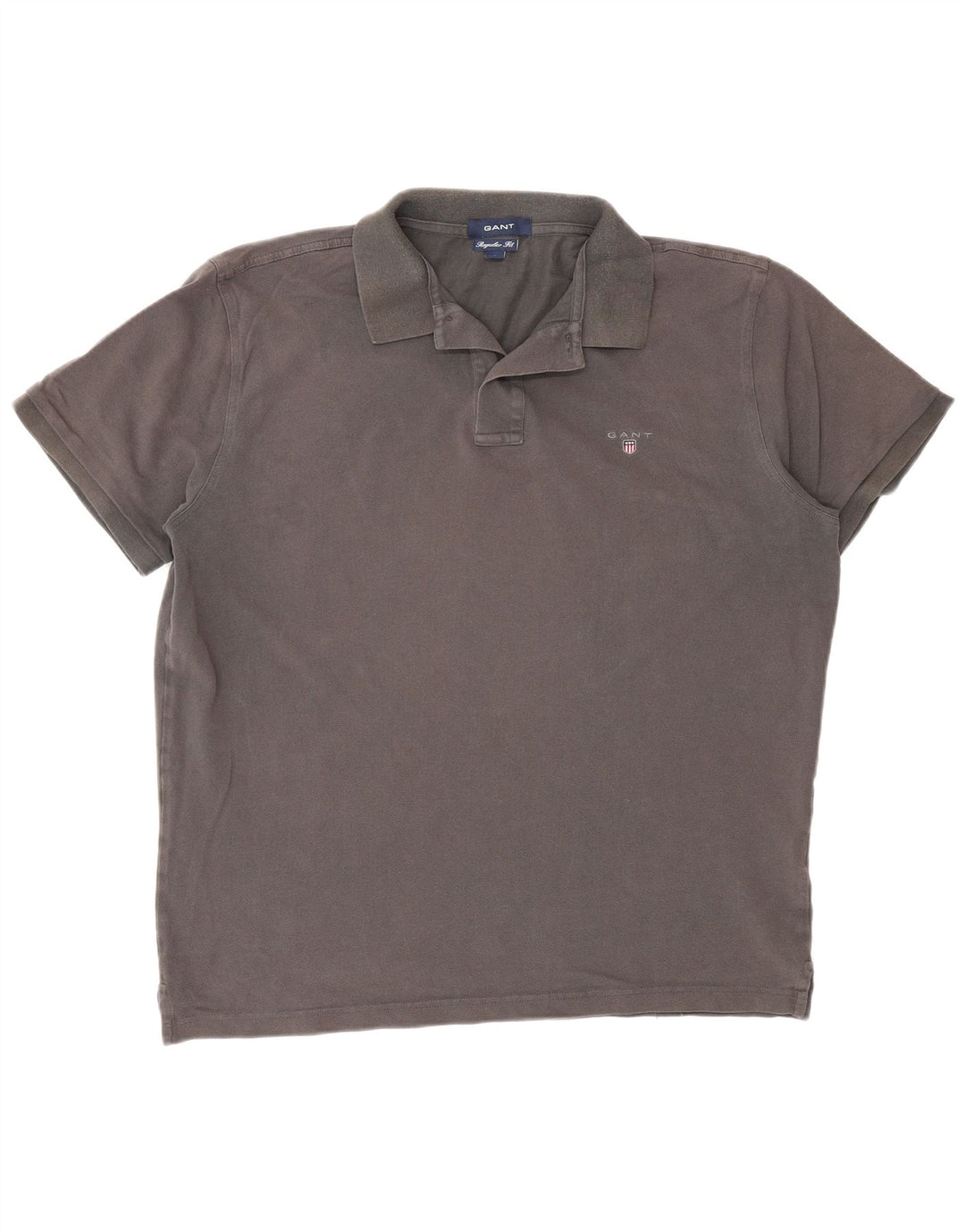Gant Herren-Poloshirt mit normaler Passform, große graue Baumwolle