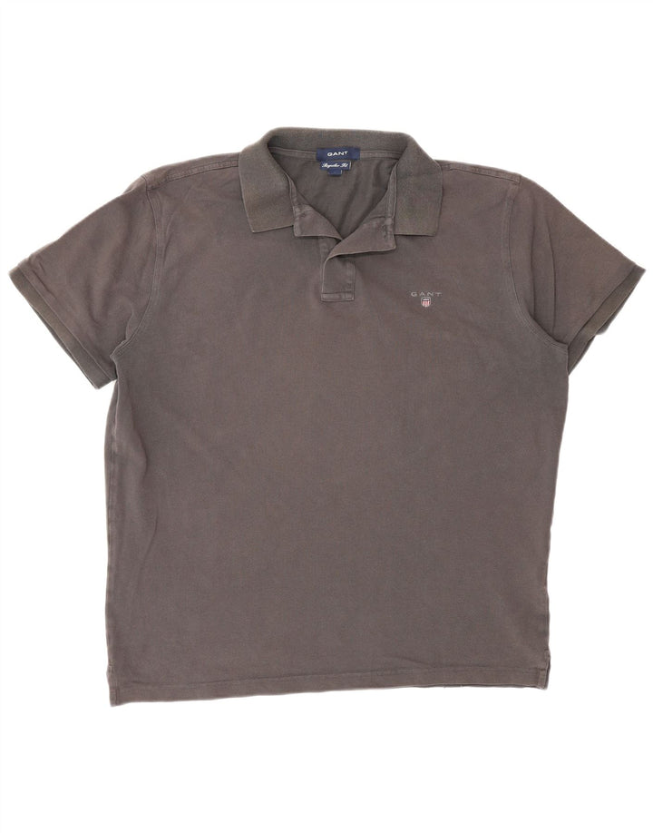 Gant Herren-Poloshirt mit normaler Passform, große graue Baumwolle