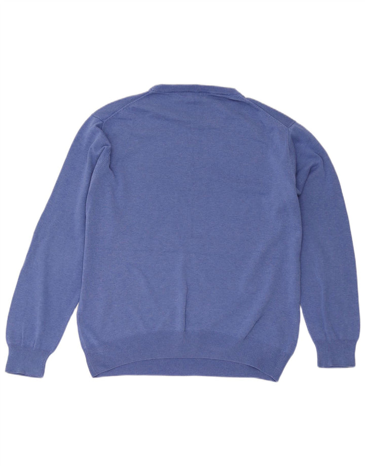 Gant Herren-Pullover mit Rundhalsausschnitt, XL, blaue Baumwolle
