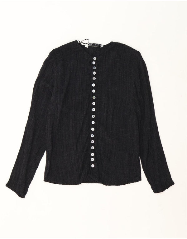 Zara Damen Hemdbluse UK 10 Small Graue Viskose