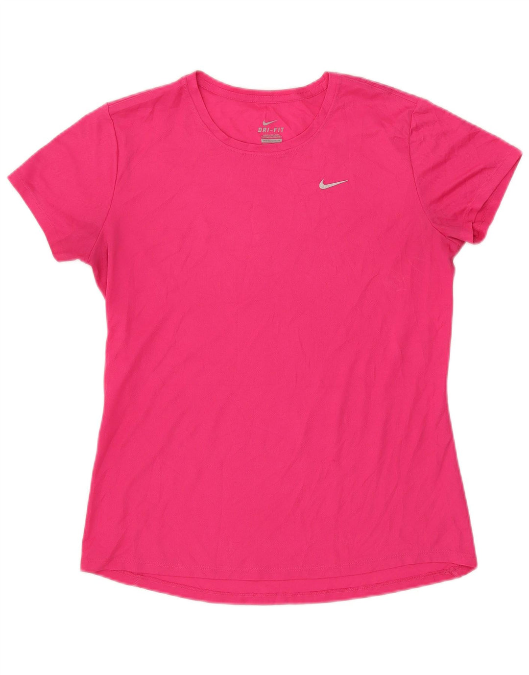 NIKE Damen Dri Fit T-Shirt Top UK 14 Large Pink