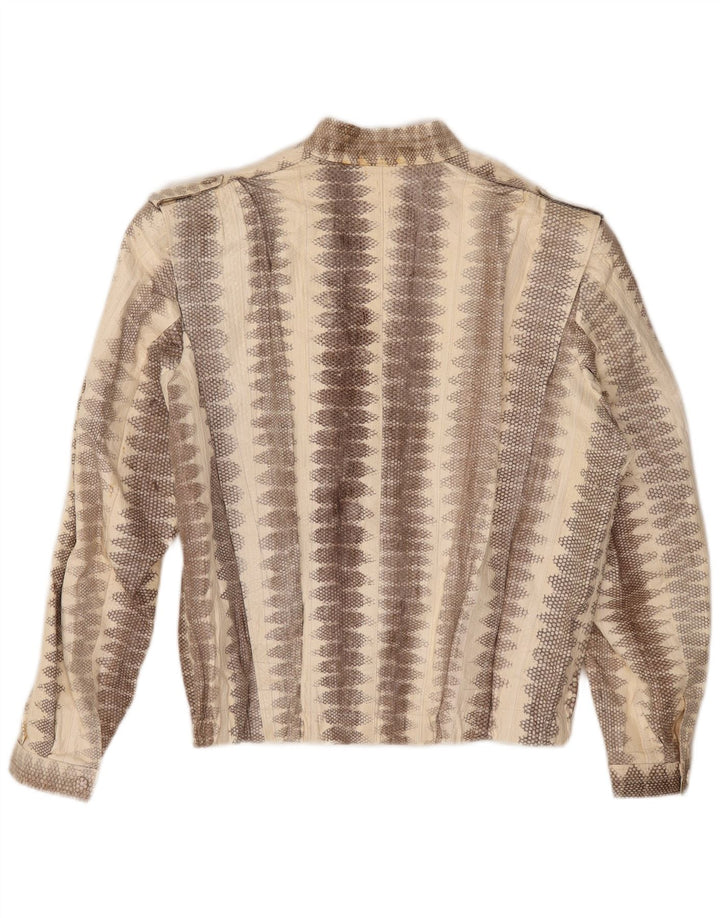 Lee Sands Herren Lederjacke UK 40 Large Beige Animal Print