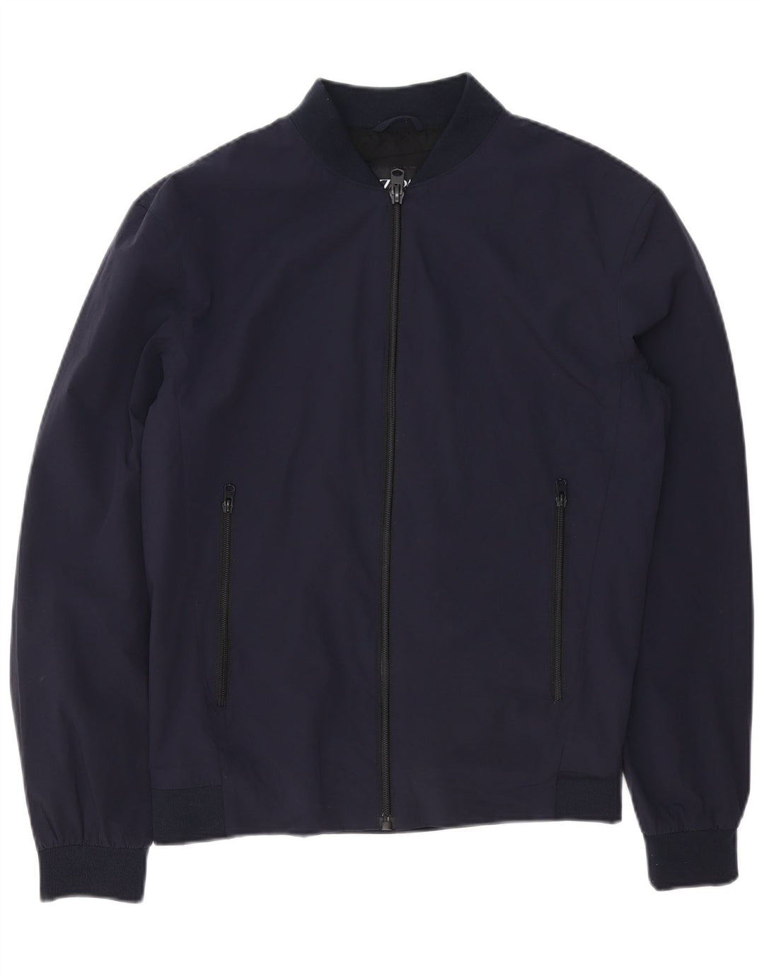 Zara Herren Bomberjacke UK 38 Medium Marineblau Nylon