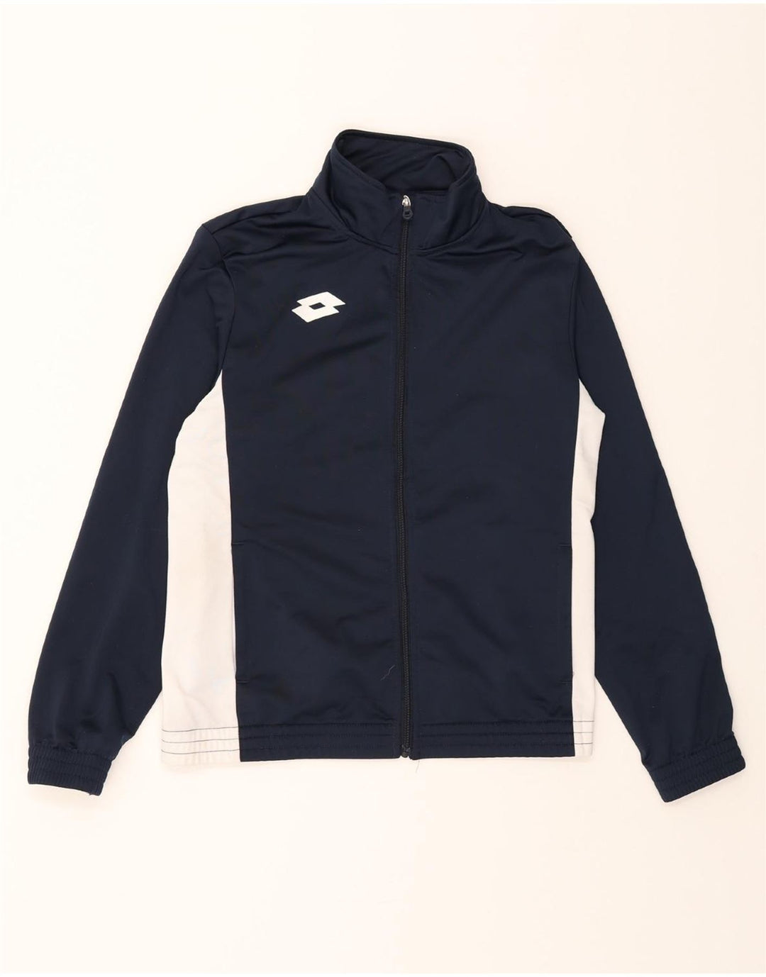LOTTO Mens Tracksuit Top Jacket Medium Navy Blue Colourblock Polyester Vintage Lotto and Second-Hand Lotto from Messina Hembry 