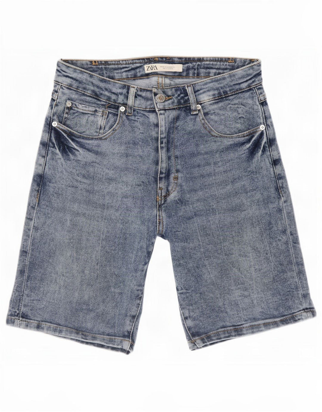 Zara Herren Jeansshorts EU 38 Small W30 Blau
