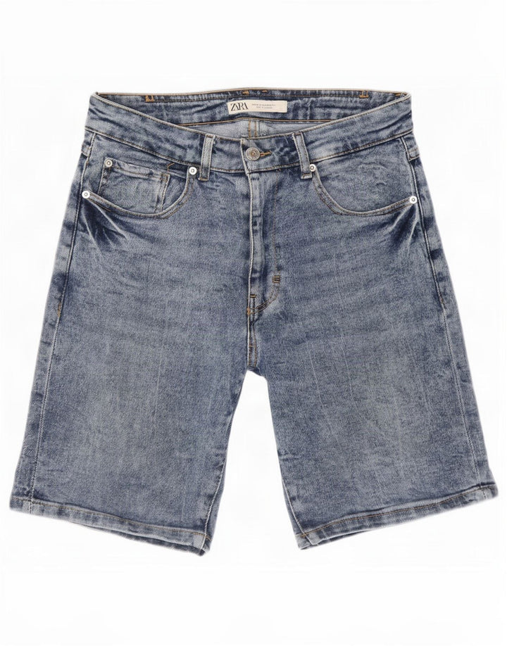 Zara Herren Jeansshorts EU 38 Small W30 Blau