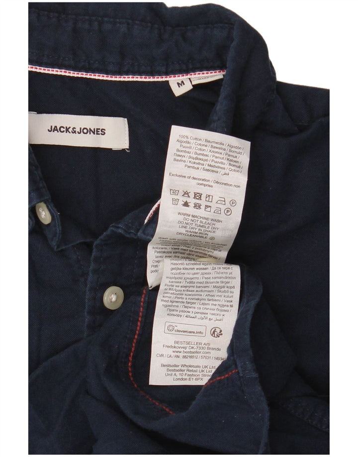 Jack & Jones Herrenhemd aus mittelblauer Baumwolle in Marineblau