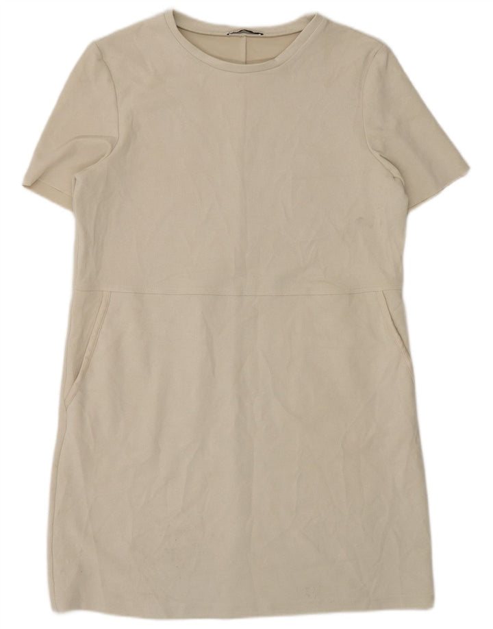 Zara Damen Etuikleid UK 14 Medium Beige Polyester