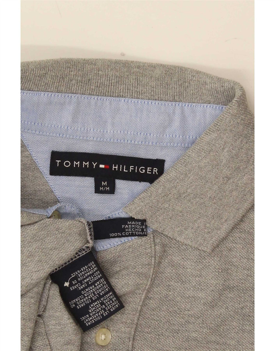 Tommy Hilfiger Herren-Poloshirt aus mittelgrauer Baumwolle