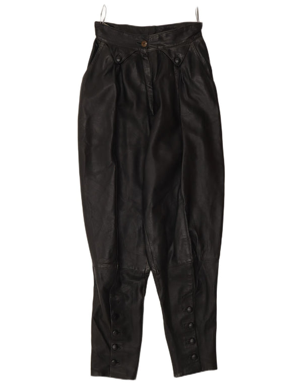 Vintage Damen Hose mit hoher Taille EU 36 Small W26 L30 Schwarz