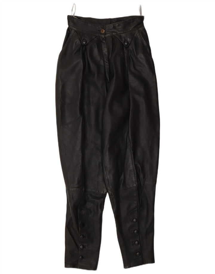 Vintage Damen Hose mit hoher Taille EU 36 Small W26 L30 Schwarz