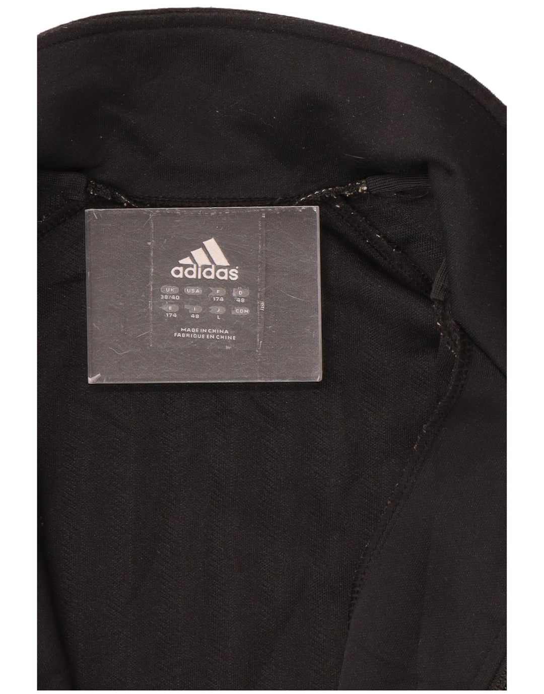 Adidas Herren Trainingsanzug Top Jacke UK 38/40 Medium Schwarz gestreift