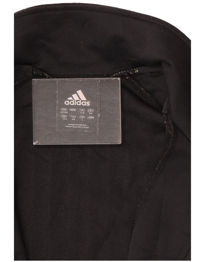 Adidas Herren Trainingsanzug Top Jacke UK 38/40 Medium Schwarz gestreift
