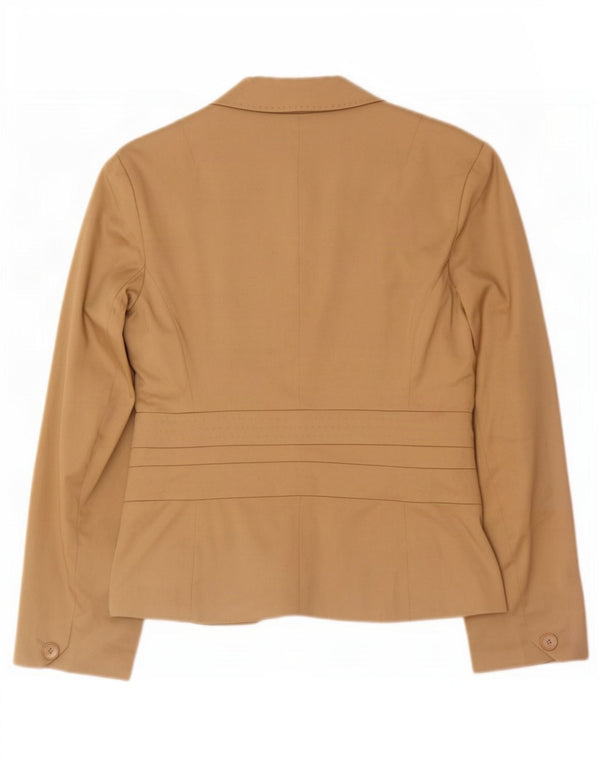 Betty Barclay Damen 2-Knopf-Blazerjacke UK 16 Large Beige Baumwolle