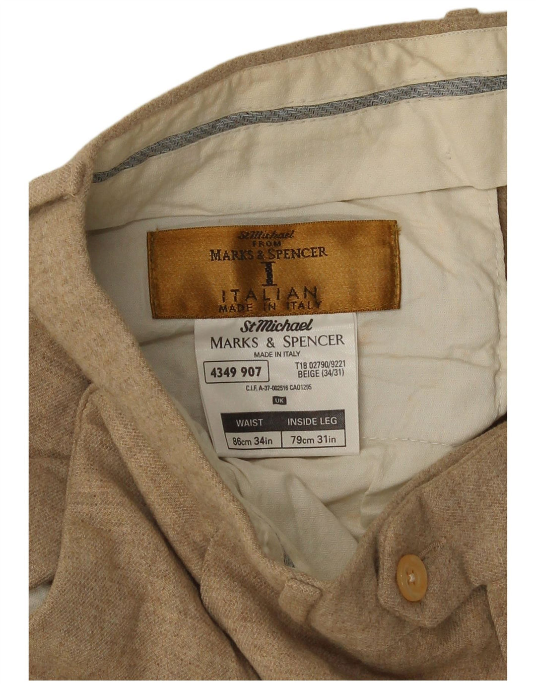 Marks & Spencer Herren St. Michael Pegged Freizeithose W34 L31 Braune Wolle