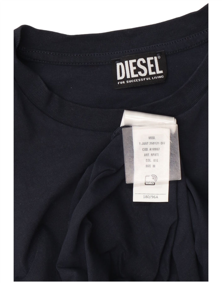 Diesel Herren-T-Shirt-Oberteil aus Baumwolle in mittlerem Marineblau