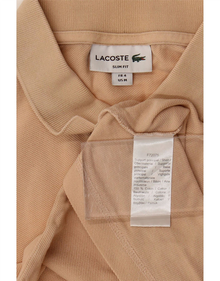 Lacoste Herren-Poloshirt in schmaler Passform, Größe 4, mittelbeige Baumwolle