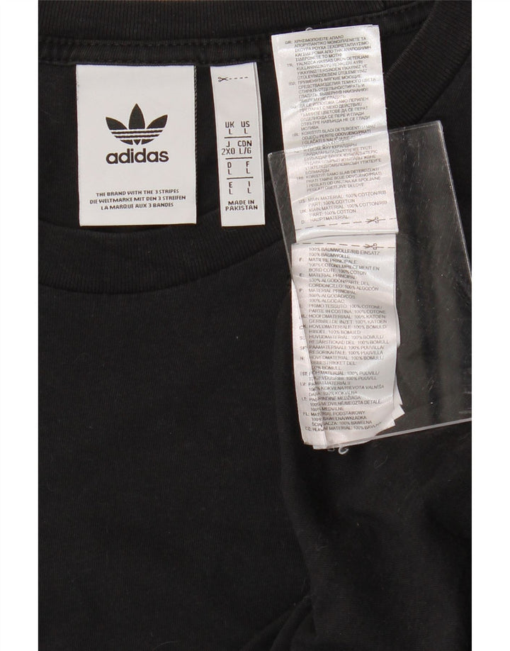 ADIDAS Herren T-Shirt Top Large Schwarz Baumwolle