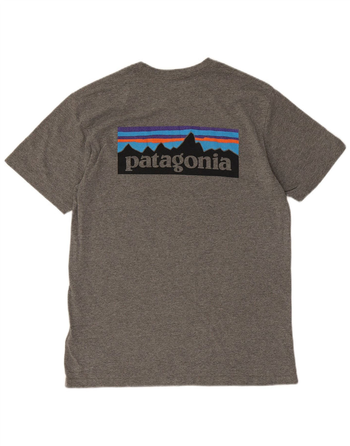 Patagonia Herren-T-Shirt mit normaler Passform, mittelgrau gesprenkelter Baumwolle
