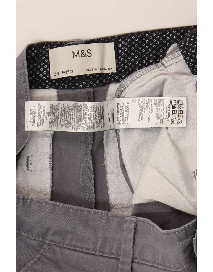 Marks & Spencer Herren Chinoshorts W30 mittelgraue Baumwolle