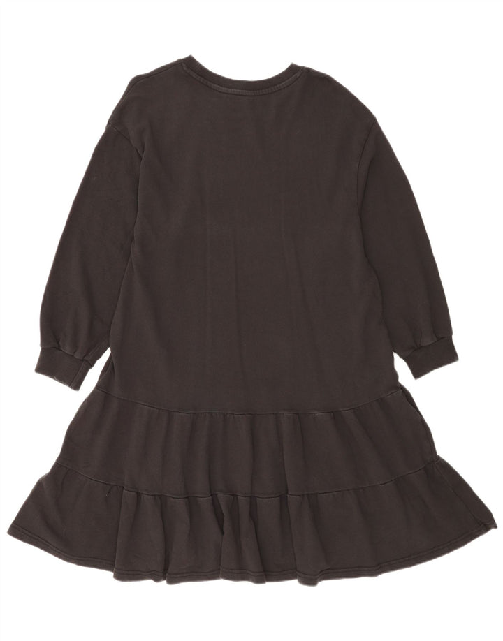 French Connection Damen-Oversize-Stufenkleid, UK-Größe 10, Größe S, Schwarz, Baumwolle