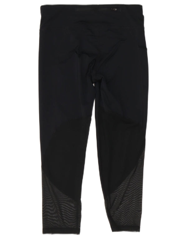 Nike Womens Dri Fit Leggings UK 8 Small Black Geometric Polyester
