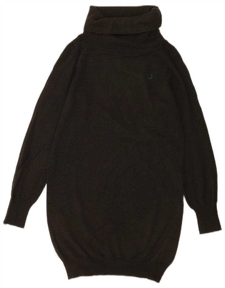 Fred Perry Damen Longline Rollkragenpullover Pullover UK 14 Large Grün