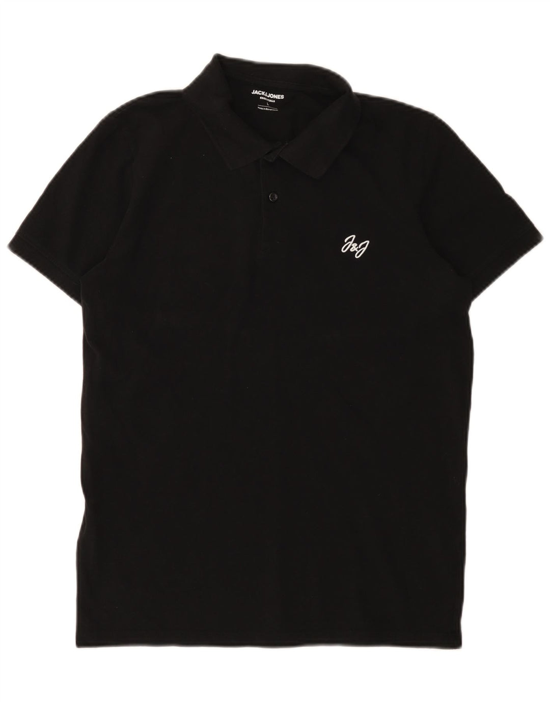 Jack & Jones Herren-Poloshirt, groß, aus schwarzer Baumwolle