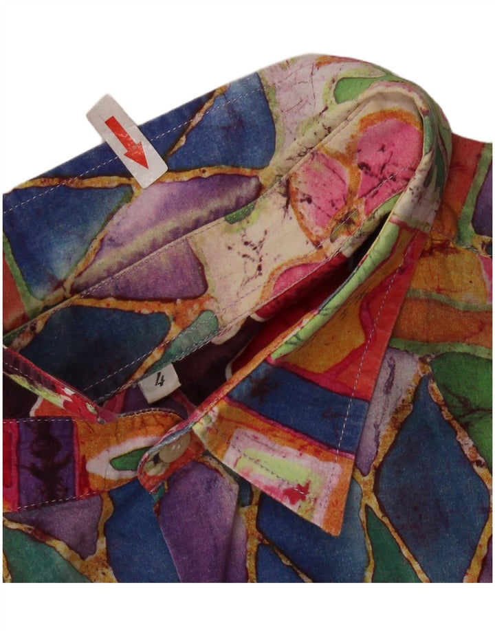 VINTAGE Herren-Kurzarmhemd, groß, mehrfarbig, geometrisch