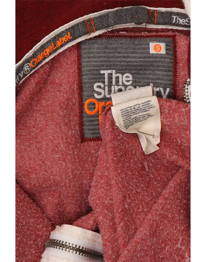 SUPERDRY Herren-Kapuzenpullover mit Reißverschluss, klein, rot gesprenkelte Baumwolle