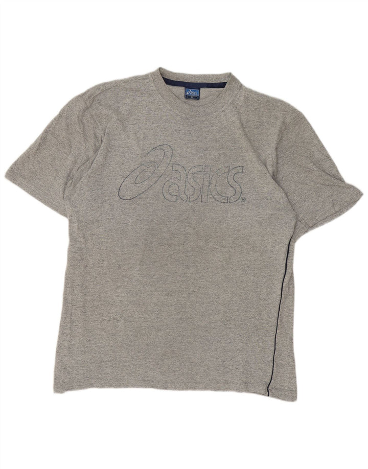 Asics Herren Grafik T-Shirt Top XL Grau gefleckte Baumwolle