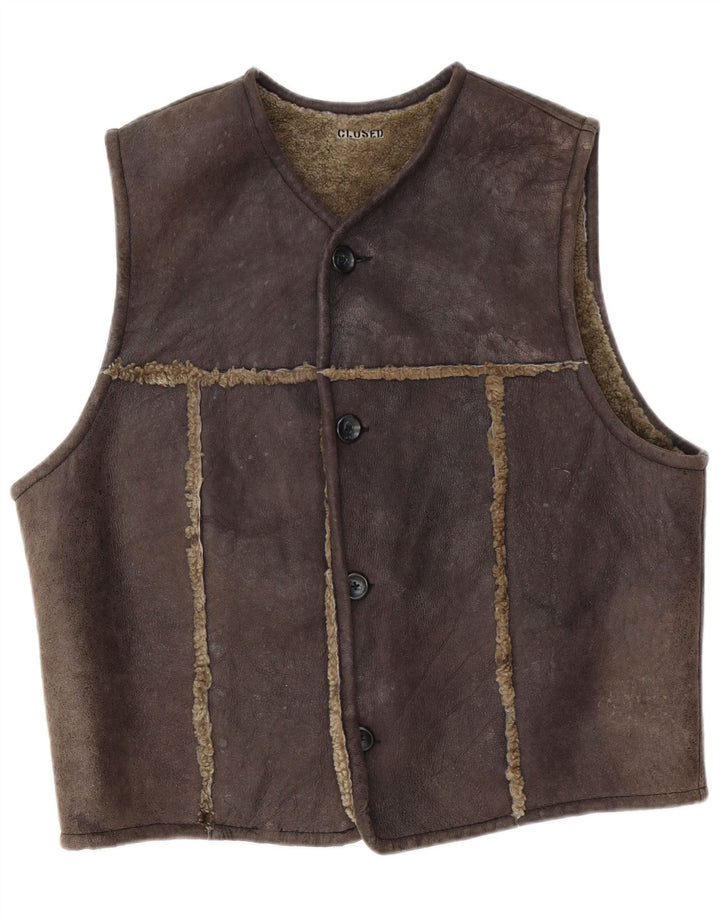 Closed Herren Shearling Gilet XL Braun