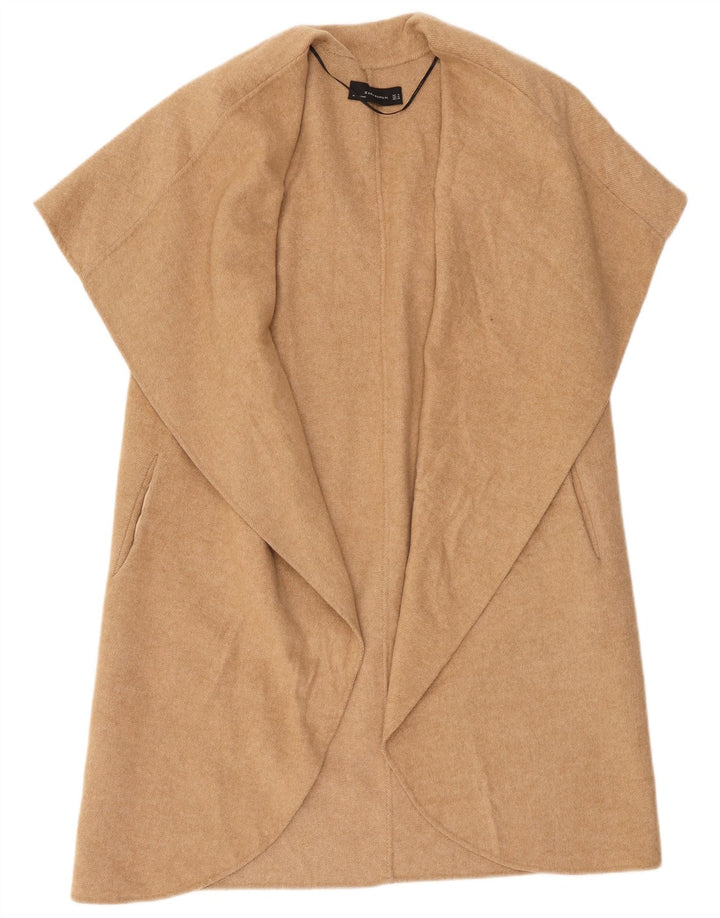 Zara Damen-Strickjacke, übergroß, lang, Gr. 14, Mittelbeige