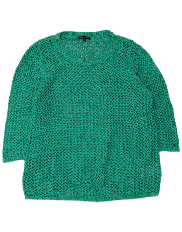 Tommy Hilfiger Damen-Pullover mit 3/4-Ärmeln und U-Boot-Ausschnitt, Gr. 18, XL, Grün