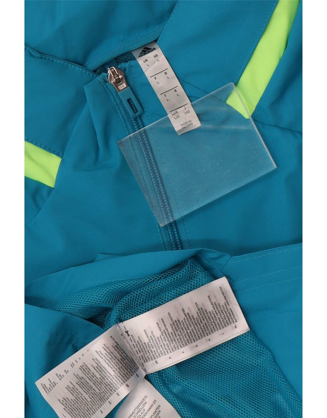 Adidas Herren-Trainingsanzug mit grafischer Kapuze, groß, blau, Farbblock