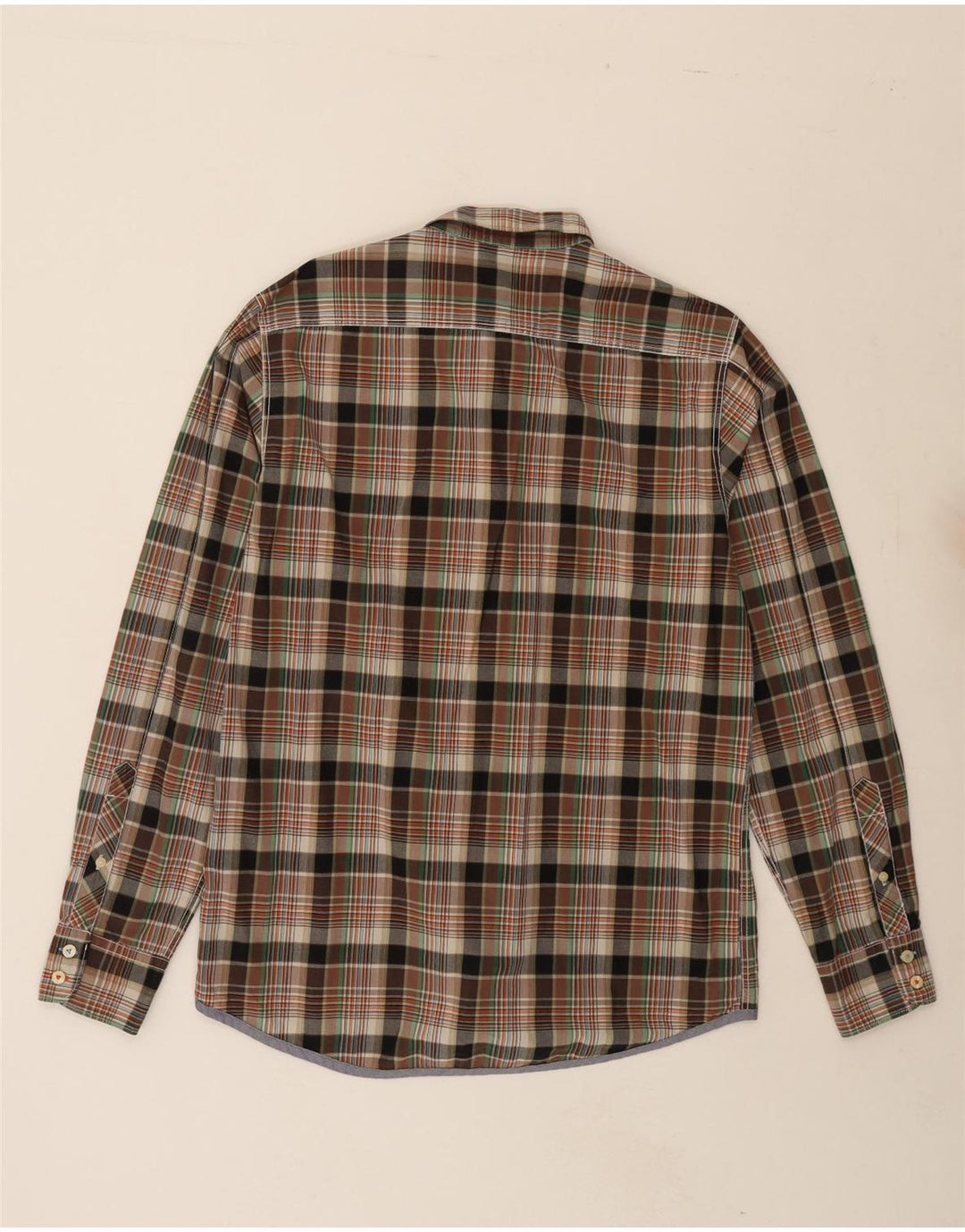 BEN SHERMAN Mens Shirt Large Brown Check Vintage Ben Sherman and Second-Hand Ben Sherman from Messina Hembry 