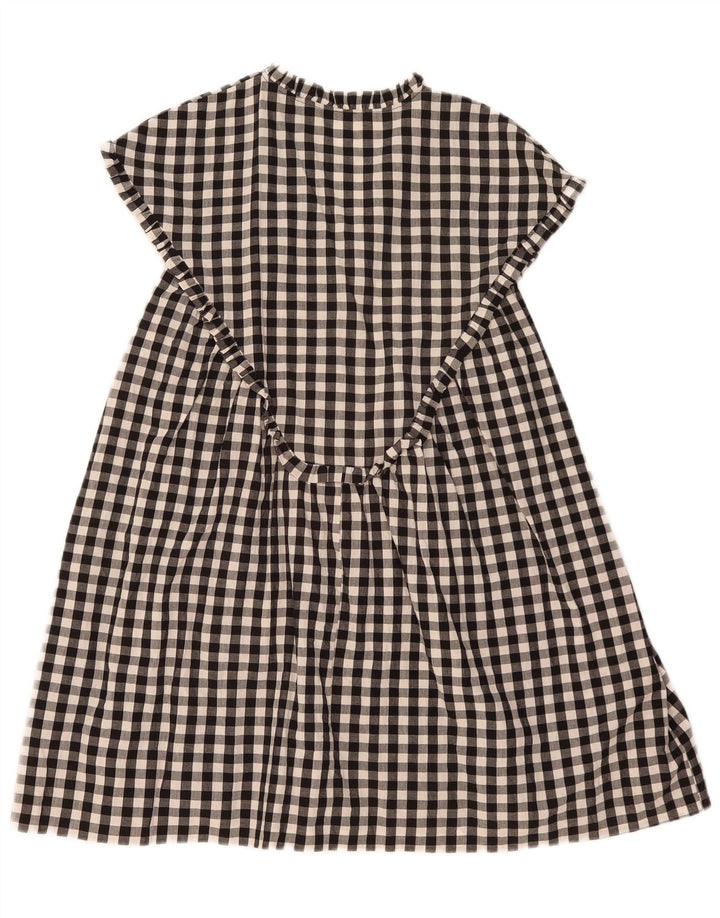Zara Damen A-Linien-Kleid UK 14 Mittelschwarz Gingham
