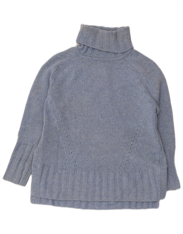 Reiss Damen-Pullover mit Rollkragen, übergroß, UK 10, Größe S, blaue Wolle