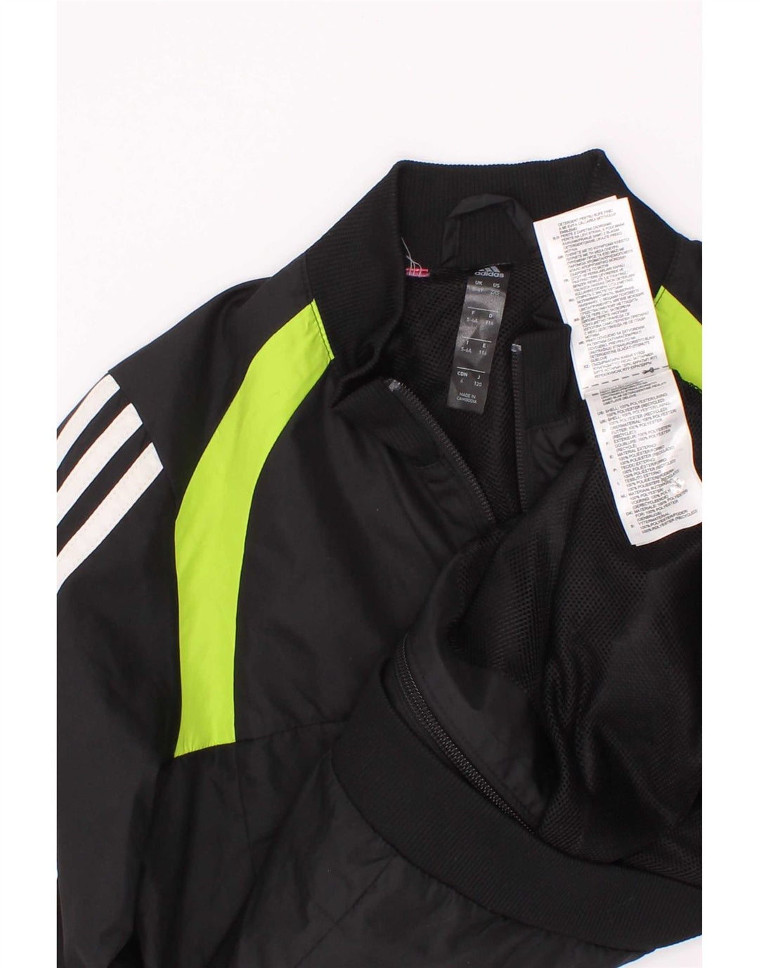 Adidas Jungen-Trainingsanzug-Top-Jacke, 5–6 Jahre, schwarzes Colourblock-Polyester