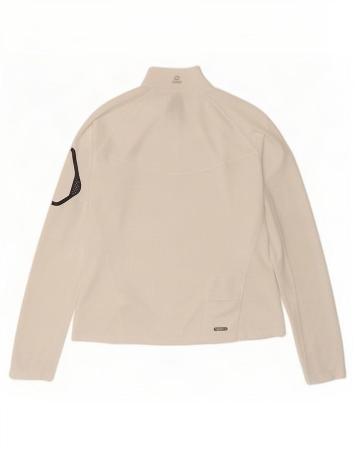 The North Face Damen-Pullover-Trainingsanzugoberteil mit Reißverschluss und Halsausschnitt, UK 16, Größe L, Weiß