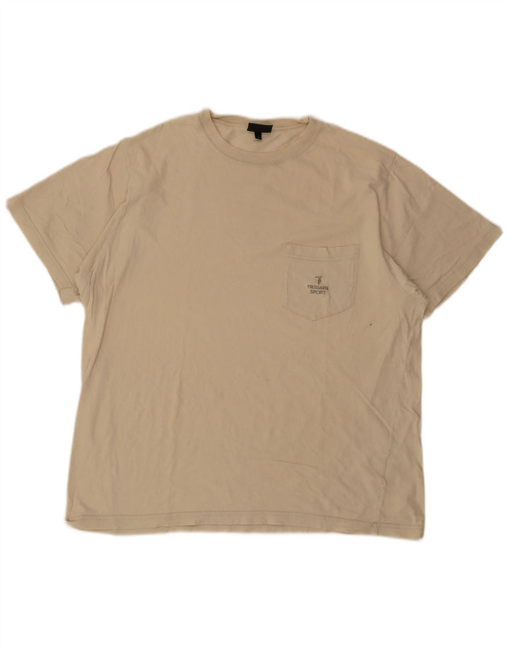 Trussardi Herren-T-Shirt-Oberteil aus Baumwolle in Mittelbeige
