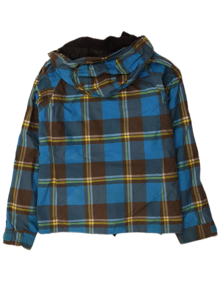 Vans Herren-Windbreakerjacke mit Kapuze, UK 36, klein, blau kariert, Polyester