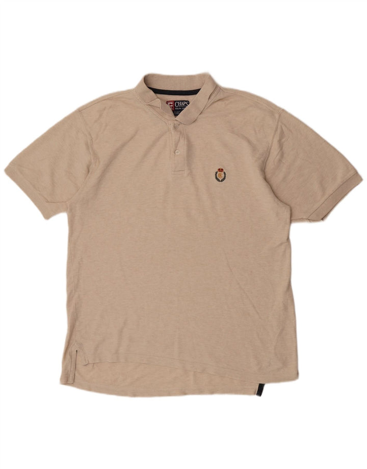 CHAPS RALPH LAUREN Herren-Poloshirt aus mittelbeiger, gesprenkelter Baumwolle