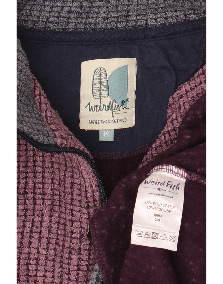 Weird Fish Damen-Sweatshirt mit Reißverschluss am Hals, UK 18, XL, Lila, Polyester